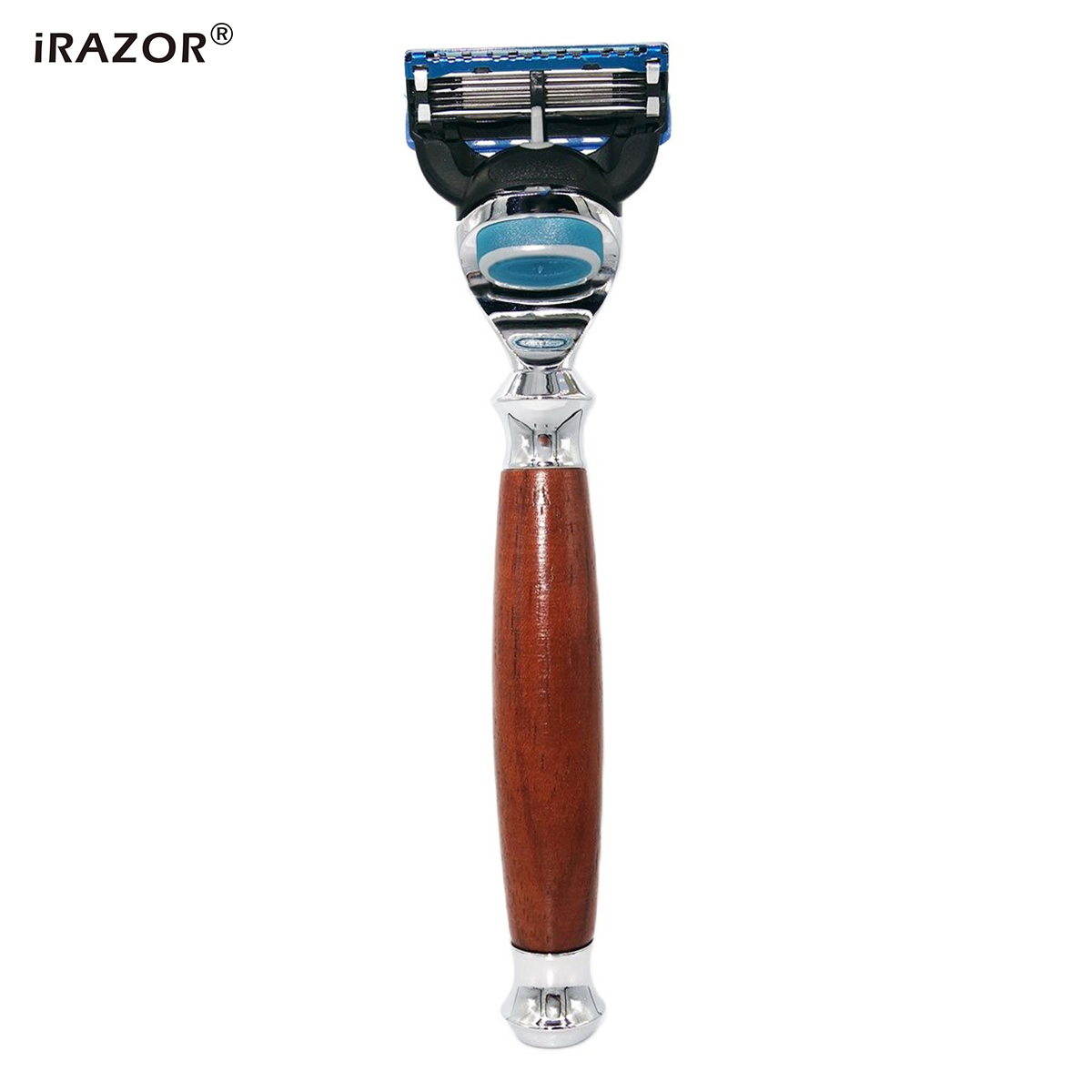 iRAZOR Men 's Rosewood long handle Manual Razor Handles for 5 Blade ...